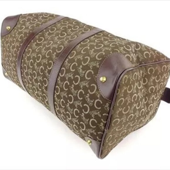 Celine Boston bag Macadam Brown Canvas Leather Woman Authentic Used - Picture 6 of 11